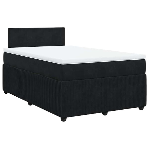 vidaXL Boxspringbett mit Matratze Schwarz 120x190 cm Samt