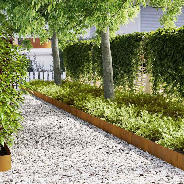 vidaXL Raseneinfassung 30 pcs Braun 100 x 0,05 x 20 cm Wetterfeststahl