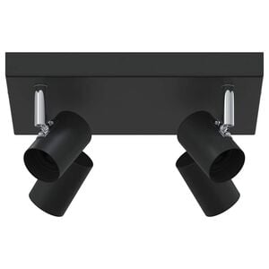 vidaXL Deckenstrahler mit Strahlern Schwarz 26 x 26 x 11,5 cm Metall