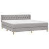 vidaXL Boxspringbett mit Matratze Hellgrau 160x200 cm Stoff