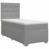 vidaXL Boxspringbett mit Matratze mit Kopfteil Hellgrau Einzeln Stoff