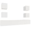 vidaXL 6-tlg. TV-Schrank-Set Hochglanz-Wei&szlig; Holzwerkstoff