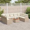 vidaXL Gartensofa-set mit Kissen 10 pcs Beige Poly-Rattan