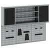 vidaXL Werkzeugschrank-Set 6 Stk. Schwarz Pulverbeschichteter Stahl