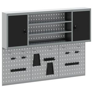 vidaXL Werkzeugschrank-Set 6 stk. Schwarz Pulverbeschichteter Stahl