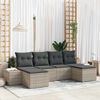 vidaXL Garten-Sofa-Set mit Kissen 4 pcs Hellgrau Poly-Rattan