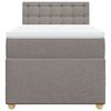 vidaXL Boxspringbett mit Matratze Taupe 100x200 cm Stoff