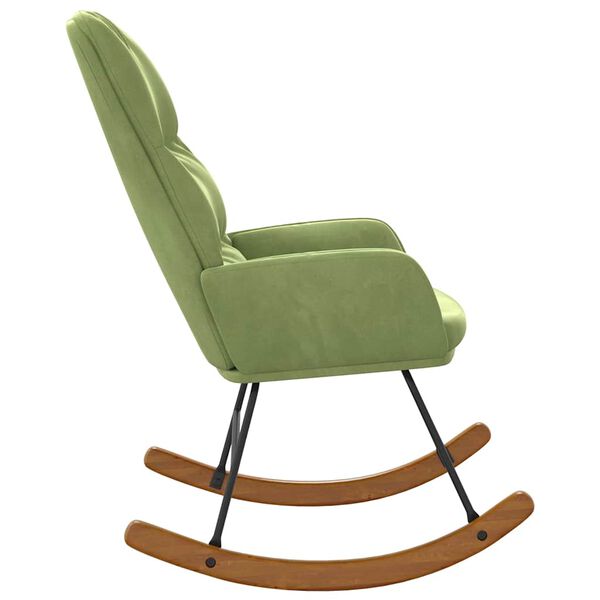 vidaXL Schaukelstuhl Hellgr&uuml;n Samt