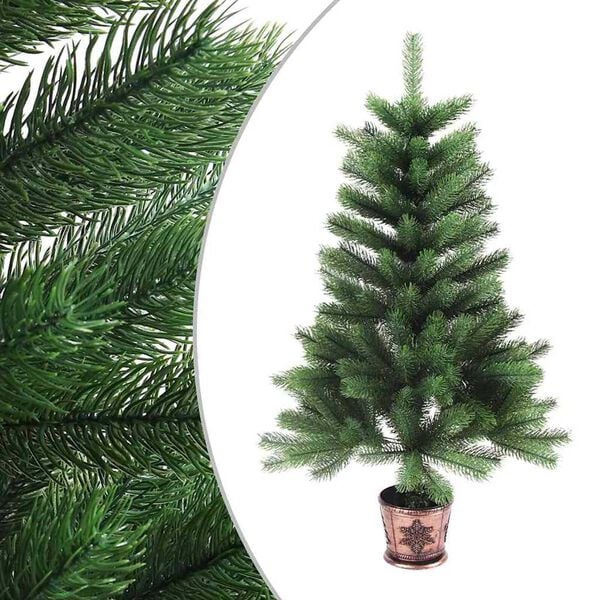 vidaXL Künstlicher Weihnachtsbaum mit Beleuchtung & Kugeln 65 cm Grün