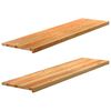 vidaXL Fensterb&auml;nke 2 Stk. Hellbraun 160x40x2 cm Massivholz Eiche