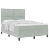 vidaXL Boxspringbett mit Matratze Hellgrau 140 x 190 cm Samt