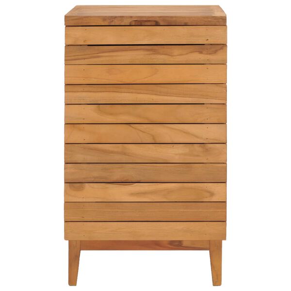 vidaXL W&auml;schekorb 40&times;40&times;70 cm Teak Massivholz