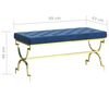 vidaXL Bank 99 cm Blau Samt und Edelstahl
