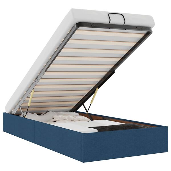 vidaXL Ottoman-Bett ohne Matratze Blau 90x190 cm Stoff