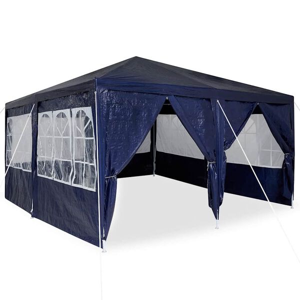 vidaXL Party-Zelt Blau 400 x 400 x 266 cm Polyethylen