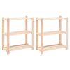 vidaXL Lagerregale 3 B&ouml;den 2 Stk. 80x38x90cm Massivholz Kiefer 150kg