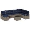 vidaXL Sofa Set mit Kissen mit Speicher Grau Poly-Rattan