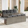 vidaXL Sofa Set mit Kissen 7 pcs Grau Poly Rattan