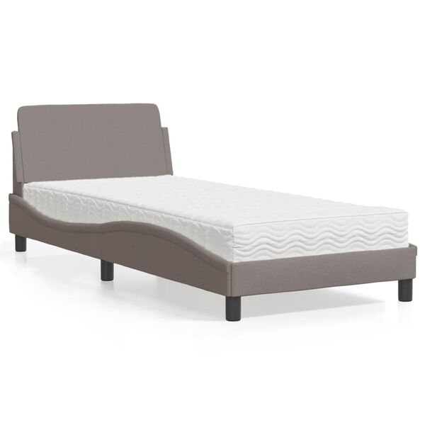 vidaXL Bett mit Matratze "Dover" Taupe 80x200 cm Stoff