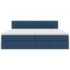 vidaXL Bett mit Stauraum und LED mit Matratze Blau 200 x 200 cm Stoff