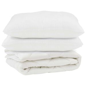 vidaXL Bettdecke mit Kissen 3 pcs Wei&szlig; Mikrofaser