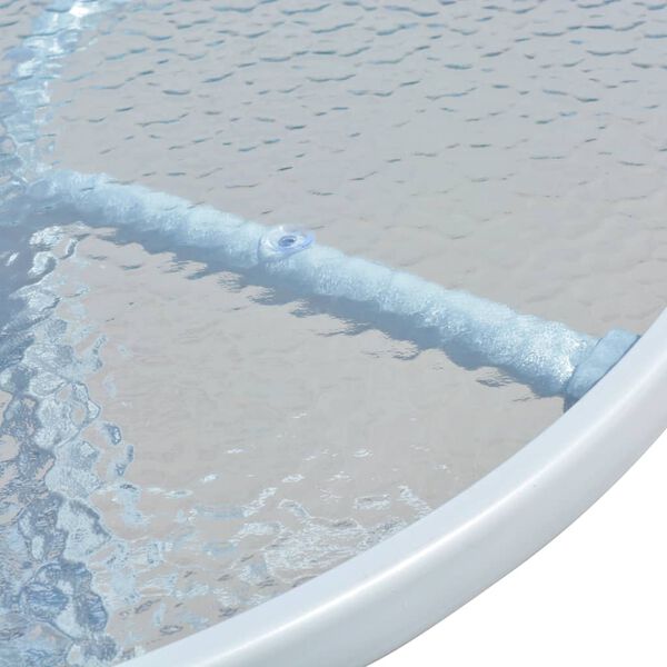 vidaXL Gartentisch 50 x 71 cm Stahl Rund Grau