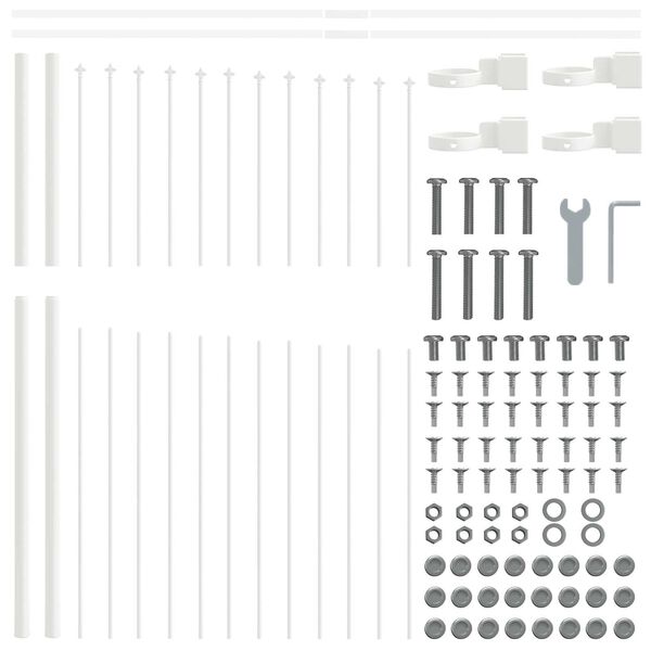 vidaXL Gartenzaun Weiß 170 x 165 cm Pulverbeschichteter Stahl