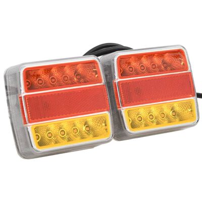 vidaXL Anhängerleuchten 2 Stk. Rot 10,5x7,5x10 cm 12V LED-Leuchtmittel
