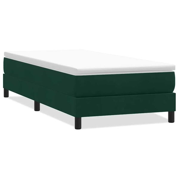 vidaXL Boxspringbett ohne Matratze Dunkelgr&uuml;n 100x220 cm Samt