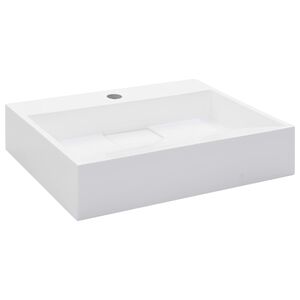 vidaXL Waschbecken 50 x 38 x 13 cm Mineralguss/Marmorguss Wei&szlig;