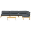 vidaXL Sofa Set mit Kissen Uni 5 pcs Anthrazit Massivholz Akazie