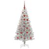 vidaXL Weihnachtsbaum mit 150 LEDs mit St&auml;nder Silber 120 cm PET