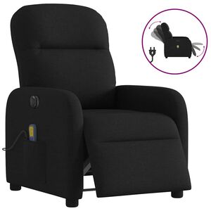 vidaXL Massagesessel Elektrisch Schwarz Stoff