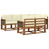 vidaXL Outdoor-Sofagarnitur 7 stk. Natur und Creme Polyester