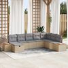 vidaXL Gartensofa-set mit Kissen mit Speicher Beige Poly-Rattan