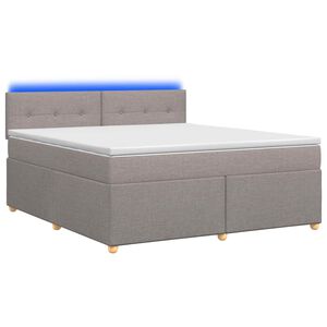 vidaXL Boxspringbett mit Matratze Taupe 180 x 200 cm Stoff