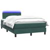 vidaXL Boxspringbett mit Matratze & LED Dunkelgr&uuml;n 120x220 cm Samt