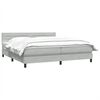 vidaXL Boxspringbett mit Matratze Hellgrau 180x220 cm Samt