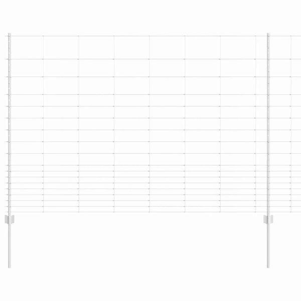 vidaXL Zaun mit Pfosten Silber 1,5 x 50 m Stahl