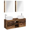 vidaXL Badezimmerm&ouml;bel-Set 5 stk. Altholz Ingenieurholz und Glas