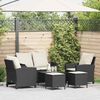vidaXL 6-tlg. Garten-Sofagarnitur mit Kissen Schwarz Poly Rattan