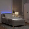 vidaXL LED Boxspringbett mit Matratze mit LED Taupe 100 x 200 cm Stoff