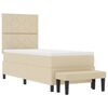 vidaXL Boxspringbett mit Matratze mit Kopfteil Creme 80 x 200 cm Stoff