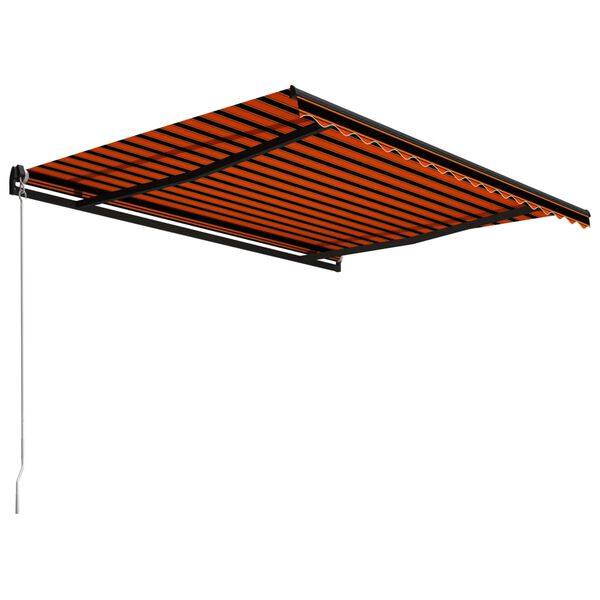 vidaXL Einziehbare Markise Handbetrieben 450 x 300 cm Orange und Braun