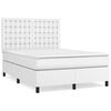 vidaXL Boxspringbett mit Matratze Wei&szlig; 140x200 cm Kunstleder