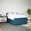 vidaXL Boxspringbett mit Matratze Blau 140x200 cm Samt