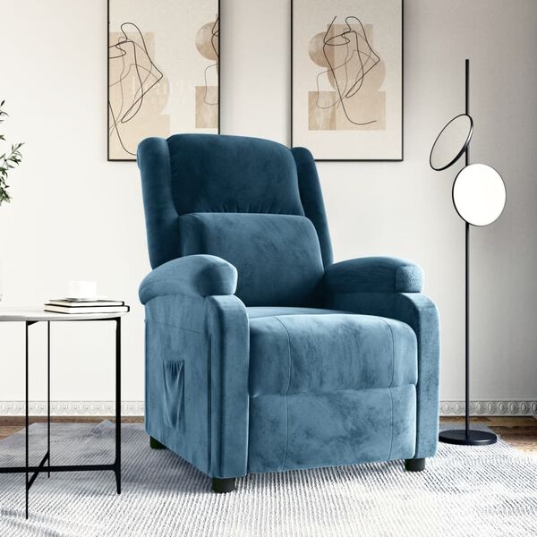 vidaXL Relaxsessel Blau Samt