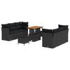vidaXL Gartensofa-set mit Kissen 9 pcs Schwarz Poly-Rattan