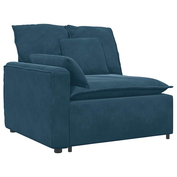 vidaXL Modulares Sofa Endmodul mit Armlehne Kissen Blau 100 cm