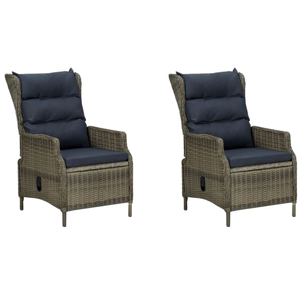 vidaXL 7-tlg. Garten-Essgruppe mit Kissen Poly Rattan Braun